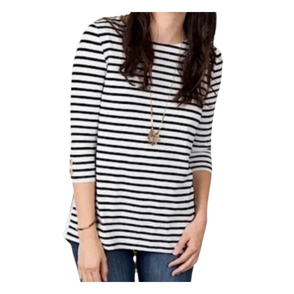 Matilda Jane Joanna Gaines Harvest Days Mixed Media Stripe and Floral Top Size M